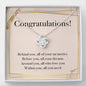 Graduation Gift Necklace for Girls- College, High School, Elementary School, Senior Graduation, Meaningful Necklace Message Card and Gift Box Styles on Birthday, Christmas, Anniversary6 Love Knot
