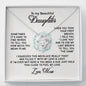 To My Beautiful Daughter Necklace, Dear Daughter, Daughter Necklace, Gift For Daughter From Mom, Necklace For Daughters Daughter Necklaces From Mom, Meaningful Necklace Message Card and Gift Box Styles on Birthday, Christmas, Anniversary  Love Knot
