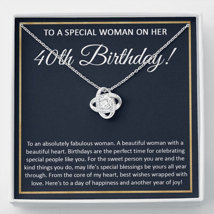 40th Birthday Gifts Women, 40 Year Old Birthday Gift Ideas For Women, Best Gifts For 40 Year Old Woman, 40 And Fabulous Happy Birthday For Women Turning 40 with Message Card and Gift Box Love Knot