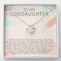 Goddaughter Necklace- Godmother-Goddaughter Gift, Goddaughter Jewelry, Goddaughter Gifts, Goddaughter Baptism, Meaningful Message Card and Gift Box Styles on Birthday, Christmas, Anniversary  Love Knot