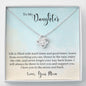 To My Daughter Necklace, Dear Daughter, Daughter Necklace, Gift For Daughter From Mom, Necklace For Daughters, Daughter Necklaces From Mom Cogratulations, Meaningful Necklace Message Card and Gift Box Styles on Birthday, Christmas, Anniversary  Love Knot