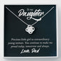 Daughter Gifts From Dad Father Daughter Necklace Birthday Graduation Christmas Jewelry For My Daughter, Love Knot Meaningful Necklace Message Card and Gift Box Styles on Birthday, Christmas, Anniversary Love Knot