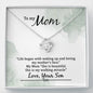 To My Beautiful Mom Necklace, Mom Necklace, Mom Gift, Mom Gift From Son, Mother's Day, Meaningful Necklace Message Card and Gift Box Styles on Birthday, Christmas, Anniversary Love Knot