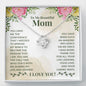 To My Beautiful Mom Necklace, Mom Necklace, Mom Birthday from Daughter, Mom Gift From Son, Mother's Day, Meaningful Necklace Message Card and Gift Box Styles on Birthday, Christmas, Anniversary Love Knot