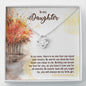 To My Daughter Necklace Gift, Dear Daughter, Daughter Necklace, Gift For Daughter From Mom Dad, StepDaughter Gift, Necklace For Daughter Gift, Meaningful Necklace Message Card and Gift Box Styles on Birthday, Christmas, Anniversary  Love Knot