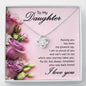 To My Daughter Necklace, Dear Daughter, Daughter Necklace, Gift For Daughter From Mom Dad, Necklace For Daughters Daughter Necklaces From Dad Mom With, Meaningful Necklace Message Card and Gift Box Styles on Birthday, Christmas, Anniversary  Love Knot