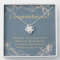 Graduation Gift Necklace for Girls- College, High School, Elementary School, Senior Graduation, Meaningful Necklace Message Card and Gift Box Styles on Birthday, Christmas, Anniversary Love Knot