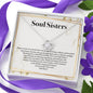 Soul Sisters Necklace- Best Friend Jewelry, Long Distance, Quotes, Friends Forever, Gift Best Friend, Lotus Meaningful Necklace Message Card and Gift Box Styles on Birthday, Christmas, Anniversary4 Love Knot