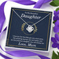 To My Beautiful Daughter Love Knot Necklace, Gift For Daughter From Mum, Necklace For Daughters Daughter Necklaces From Mom With, Meaningful Necklace Message Card and Gift Box Styles on Birthday, Christmas, Anniversary Love Knot