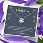 My Daughter Necklace, Dear Daughter, Daughter Necklace, Gift For Daughter From Mom, Step Daughter, Necklace For Daughter Gift, Meaningful Necklace Message Card and Gift Box Styles on Birthday, Christmas, Anniversary  Love Knot