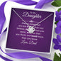 To My Daughter Necklace, Dear Daughter, Gift For Daughter From Mom Dad, Necklace For Daughters Daughter Necklaces From Dad Mom With, Meaningful Necklace Message Card and Gift Box Styles on Birthday, Christmas, Anniversary  Love Knot