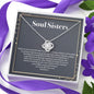 Soul Sisters Necklace- Best Friend Jewelry, Long Distance, Quotes, Friends Forever, Gift Best Friend, Lotus Meaningful Necklace Message Card and Gift Box Styles on Birthday, Christmas, Anniversary5 Love Knot