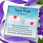 Couples Gifts, To My Navy Wife Necklace Gifts From Husband, Wedding Anniversary Jewelry For Wife From Husband, Wife Birthday From Husband, To My Soulmate Message Card and Gift Box styles On Birthday, Christmas, Anniversary  Love Knot