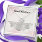 Soul Sisters Necklace- Best Friend Jewelry, Long Distance, Quotes, Friends Forever, Gift Best Friend, Lotus Meaningful Necklace Message Card and Gift Box Styles on Birthday, Christmas, Anniversary10 Love Knot