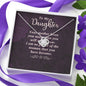 To My Daughter Necklace, Gift For Daughter From Mom Dad, Necklace For Daughters Daughter Necklaces From Mom With, Meaningful Necklace Message Card and Gift Box Styles on Birthday, Christmas, Anniversary  Love Knot