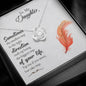 To My Daughter Necklace, Dear Daughter, Daughter Necklace, Gift For Daughter From Mom Dad, Step Daughter, Necklace For Daughter Gift, Meaningful Necklace Message Card and Gift Box Styles on Birthday, Christmas, Anniversary  Love Knot