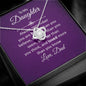 To My Daughter Necklace, Dear Daughter, Gift For Daughter From Mom Dad, Necklace For Daughters Daughter Necklaces From Dad Mom With, Meaningful Necklace Message Card and Gift Box Styles on Birthday, Christmas, Anniversary  Love Knot