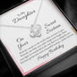 To My Daughter, Daughter Necklace, Daughter Gift, Daughter Birthday, Dear Daughter, Love Knot Meaningful Necklace Message Card and Gift Box Styles on Birthday, Christmas, Anniversary Love Knot