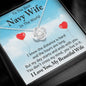 Couples Gifts, To My Navy Wife Necklace Gifts From Husband, Wedding Anniversary Jewelry For Wife From Husband, Wife Birthday From Husband, To My Soulmate Message Card and Gift Box styles On Birthday, Christmas, Anniversary  Love Knot
