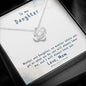 To Daughter Necklace Gifts, Dear Daughter, Daughter Necklace, Gift For Daughter From Mom, Step Daughter, Necklace For Daughter Gift, Meaningful Necklace Message Card and Gift Box Styles on Birthday, Christmas, Anniversary  Love Knot