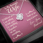 Couples Gifts,To My Wife Girlfriend Necklace Gifts From Husband, Wedding Anniversary Jewelry For Wife From Husband, Wife Birthday From Husband, To My Beautiful Wife Girlfriend Message Card and Gift Box styles On Birthday, Christmas, Anniversary  Love Knot