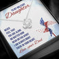 To My Daughter Necklace, Dear Daughter, Daughter Necklace, Gift For Daughter From Dad, Necklace For Daughter, Daughter Necklaces From Dad, Cogratulations, Meaningful Necklace Message Card and Gift Box Styles on Birthday, Christmas, Anniversary  Love Knot