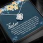 To My Badass Unbiological Sister Necklace Gift for Valentine's, To My Wife Meaningful Necklace Message Card and Gift Box Styles on Birthday, Christmas, Anniversary Love Knot