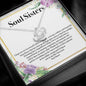 Soul Sisters Necklace- Best Friend Jewelry, Long Distance, Quotes, Friends Forever, Gift Best Friend, Lotus Meaningful Necklace Message Card and Gift Box Styles on Birthday, Christmas, Anniversary2 Love Knot
