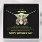 Baby Yoda To My Mommy - Yoda Best Mom In The Galaxy Necklace Happy Mother's Day