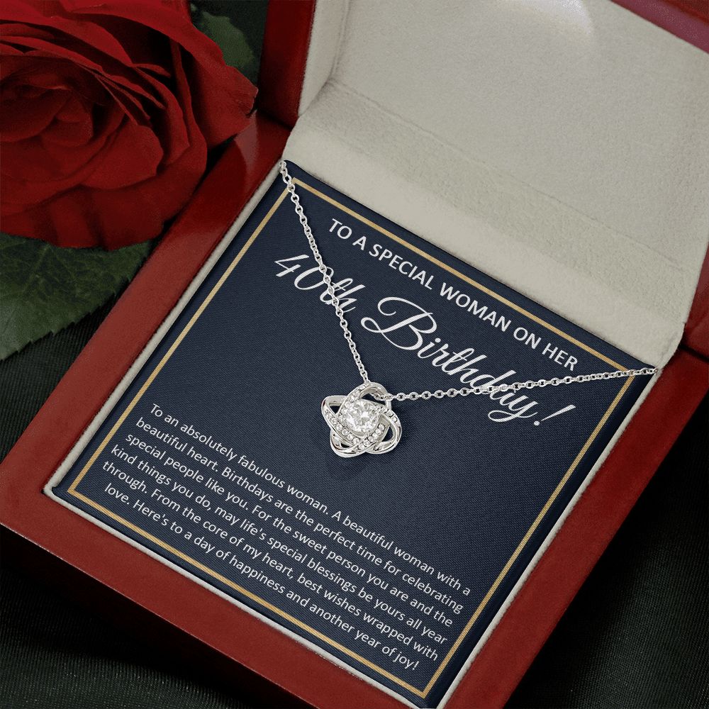 40th Birthday Gifts Women, 40 Year Old Birthday Gift Ideas For Women, Best Gifts For 40 Year Old Woman, 40 And Fabulous Happy Birthday For Women Turning 40 with Message Card and Gift Box Love Knot