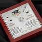 Class Of 2021 Necklace Dear Daughter from Mom and Dad Happy Graduation We Always Believe In You We Love You Love Knot Necklace Luxury Jewelry On Birthday, Christmas, Message Card and4 Gift Box