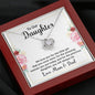 To Our Daughter Necklace Gifts For My Daughter, To Daughter, Mom And Dad Gift For Daughter, Love Knot Meaningful Necklace Message Card and Gift Box Styles on Birthday, Christmas, Anniversary Love Knot