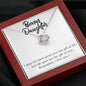 To My Bonus Daughter Necklace Gift, Dear Daughter, Daughter Necklace, Gift For Daughter From Mom Dad, StepDaughter Gift, Necklace For Daughter Gift, Meaningful Necklace Message Card and Gift Box Styles on Birthday, Christmas, Anniversary  Love Knot