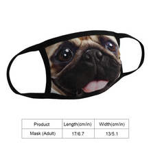 Load image into Gallery viewer, Pug Dog Reusable Fabric Mask Protective Mouth Face Mask Funny