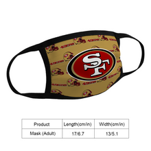 Load image into Gallery viewer, Football San Francisco 49ers Reusable Fabric Mask Protective Mouth Face Mask