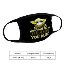 Load image into Gallery viewer, Baby Yoda Wash Hands You Do Stay At Home You Must Face Mask Reusable Unique