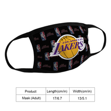 Load image into Gallery viewer, FAN Los Angeles Lakers Face Mask Reusable Fabric Mask Protective Mouth Gifts