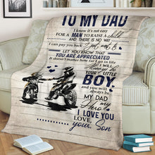 Load image into Gallery viewer, Personalized to My Dad I Know It’s Not Easy for A Man to Raise A Child from Son Premium Blanket One Size, Cozy Plush Fleece Blanket - 56x43, 70x54, 80x60