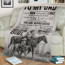 Load image into Gallery viewer, Customized Daughter to My Dad – It’s Not Easy A Man to Raise A Daughter Horse Riding Boy Premium Blanket One Size, Cozy Plush Fleece Blanket - 56x43, 70x54, 80x60