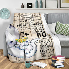Load image into Gallery viewer, Inspirational Son to My MOM - Elephant - I Know It&#39;s Not Easy - My Loving Mother Premium Blanket One Size, Cozy Plush Fleece Blanket - 56x43, 70x54, 80x60