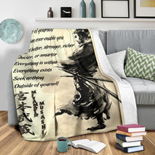 Load image into Gallery viewer, Customized There is Nothing Outside of Yourself-Miyamoto Musashi Premium Blanket One Size, Cozy Plush Fleece Blanket - 56x43, 70x54, 80x60