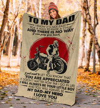 Load image into Gallery viewer, Son to DAD Biker I Will Always Be Your Little Boy My DAD - My Hero - Love, Your Son Premium Blanket One Size, Cozy Plush Fleece Blanket - 56x43, 70x54, 80x60