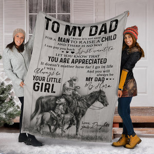 Customized Daughter to My Dad – It’s Not Easy A Man to Raise A Daughter Horse Riding Boy Premium Blanket One Size, Cozy Plush Fleece Blanket - 56x43, 70x54, 80x60