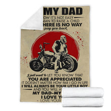 Load image into Gallery viewer, Son to DAD Biker I Will Always Be Your Little Boy My DAD - My Hero - Love, Your Son Premium Blanket One Size, Cozy Plush Fleece Blanket - 56x43, 70x54, 80x60