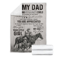 Load image into Gallery viewer, Customized Daughter to My Dad – It’s Not Easy A Man to Raise A Daughter Horse Riding Boy Premium Blanket One Size, Cozy Plush Fleece Blanket - 56x43, 70x54, 80x60
