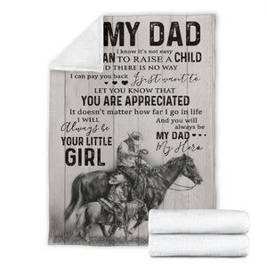 Customized Daughter to My Dad – It’s Not Easy A Man to Raise A Daughter Horse Riding Boy Premium Blanket One Size, Cozy Plush Fleece Blanket - 56x43, 70x54, 80x60