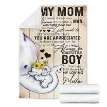 Load image into Gallery viewer, Inspirational Son to My MOM - Elephant - I Know It&#39;s Not Easy - My Loving Mother Premium Blanket One Size, Cozy Plush Fleece Blanket - 56x43, 70x54, 80x60